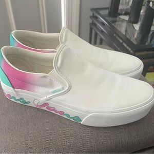 Pink and blue ladies Vans